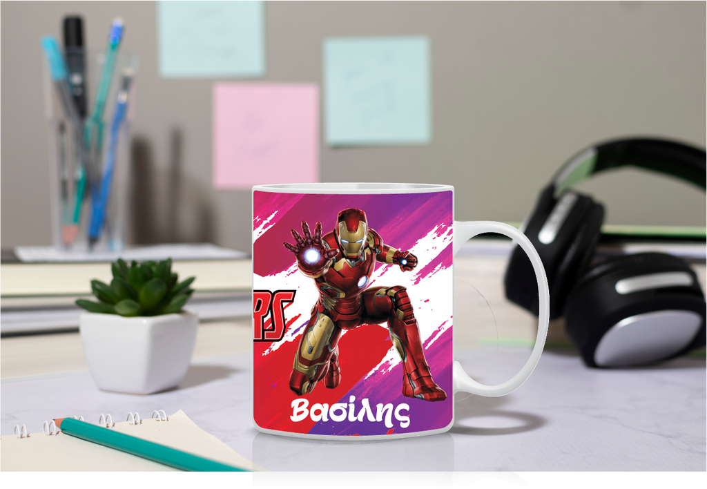 Παιδική κούπα Ironman με όνομα παιδιού – προσωποποιημένο δώρο super ήρωα