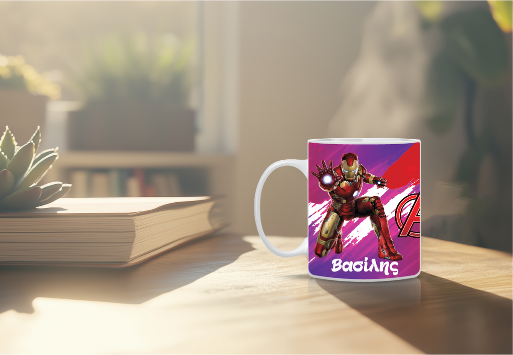 Παιδική κούπα Ironman με όνομα παιδιού – προσωποποιημένο δώρο super ήρωα