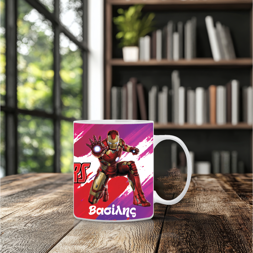 Παιδική κούπα Ironman με όνομα παιδιού – προσωποποιημένο δώρο super ήρωα