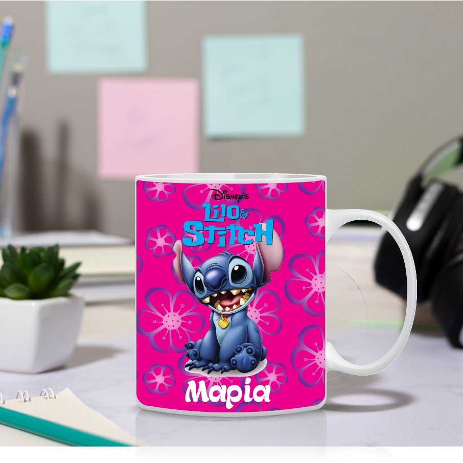 Παιδική κούπα Lilo & Stitch με όνομα παιδιού – προσωποποιημένο δώρο για παιδί