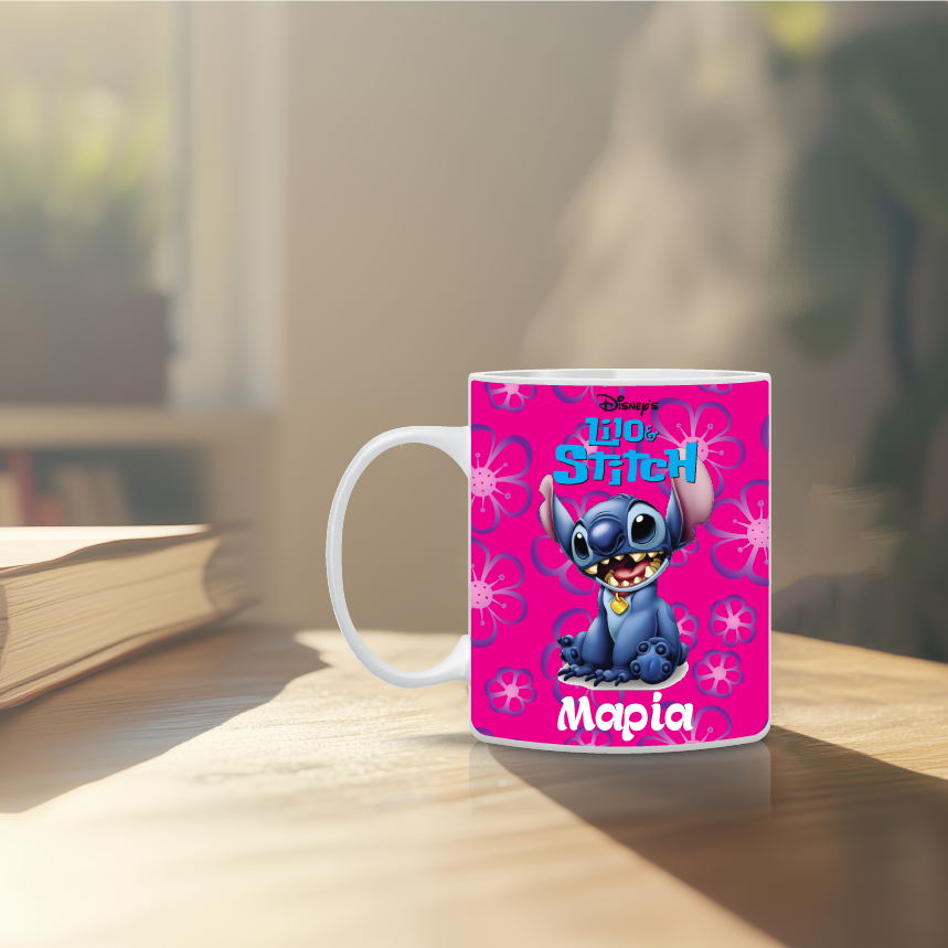 Παιδική κούπα Lilo & Stitch με όνομα παιδιού – προσωποποιημένο δώρο για παιδί