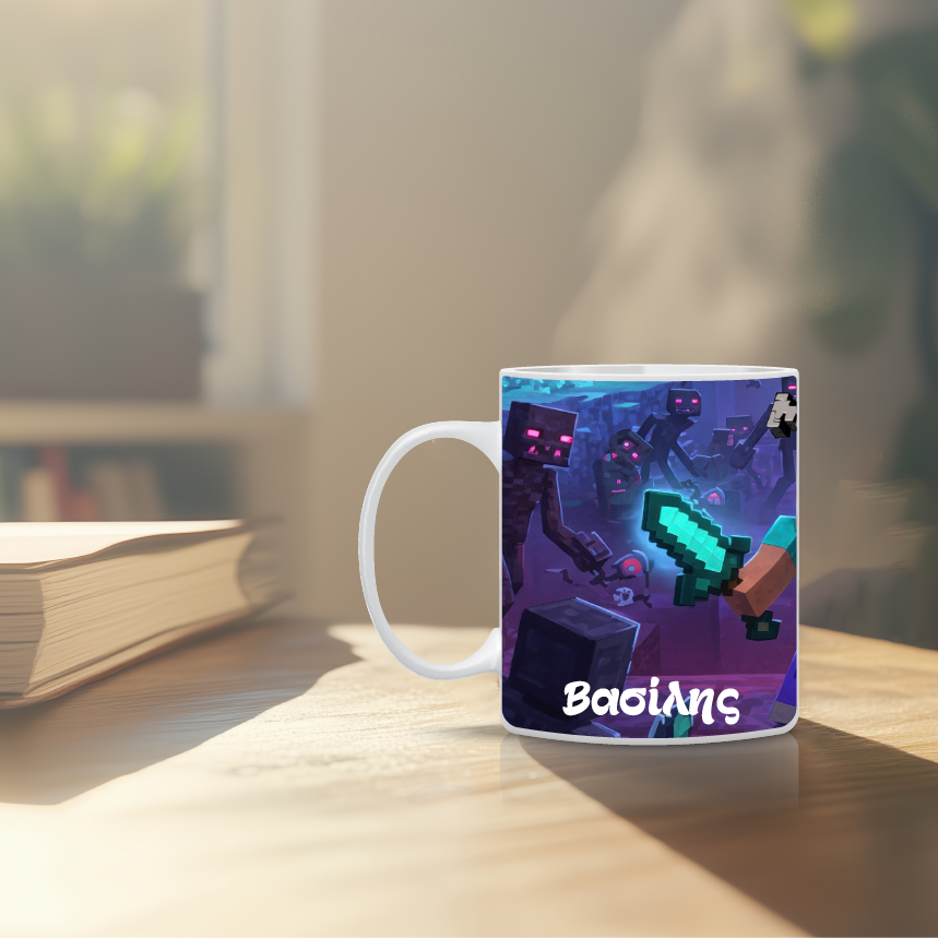 Παιδική κούπα Minecraft με όνομα παιδιού – προσωποποιημένο δώρο για αγόρι