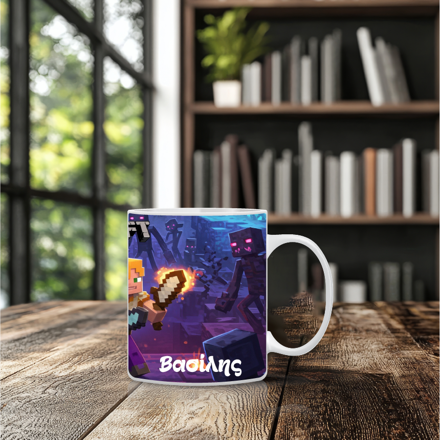 Παιδική κούπα Minecraft με όνομα παιδιού – προσωποποιημένο δώρο για αγόρι