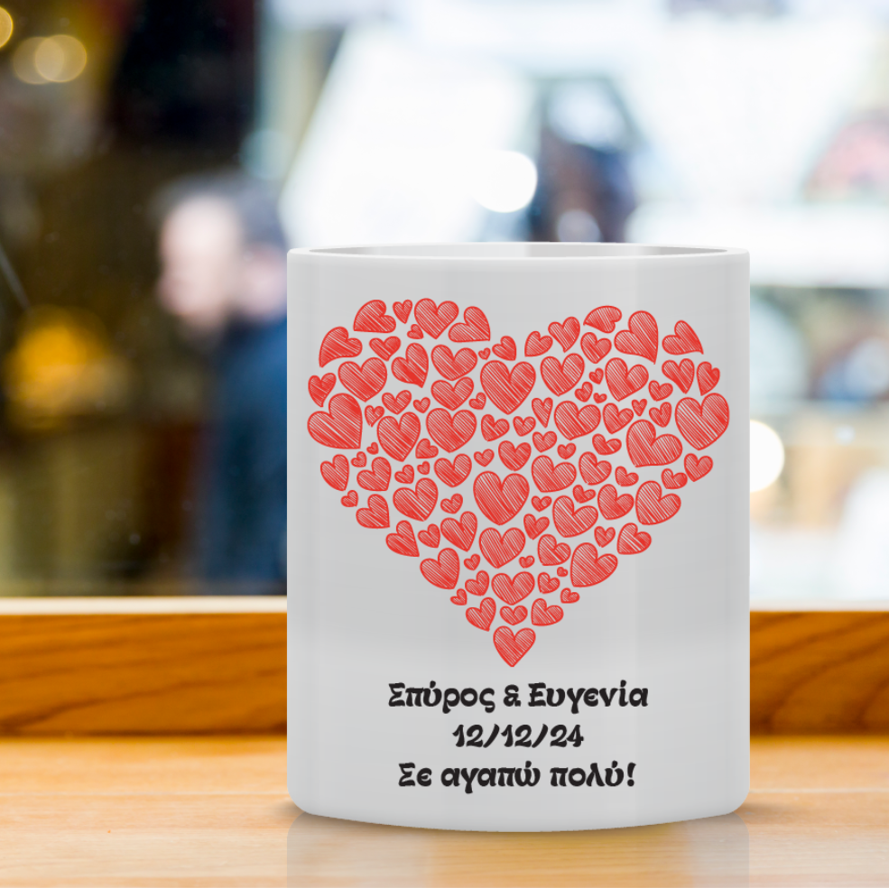 Κούπα “Love Kissesss” VAL-13  | Προσωποποιημένη Κούπα για Ζευγάρια