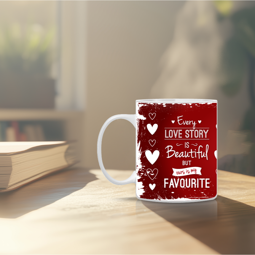 Κούπα Love Story – Προσωποποιημένη ρομαντική κούπα με φωτογραφία για ζευγάρια