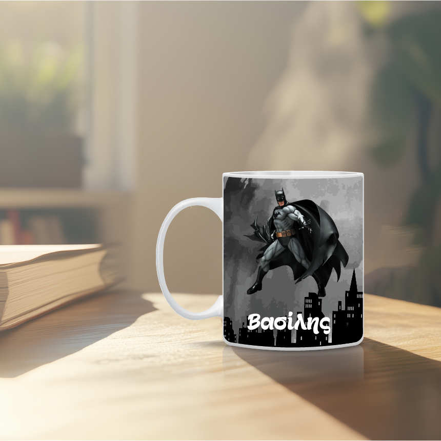 Παιδική κούπα Batman με όνομα παιδιού – προσωποποιημένο δώρο για αγόρι