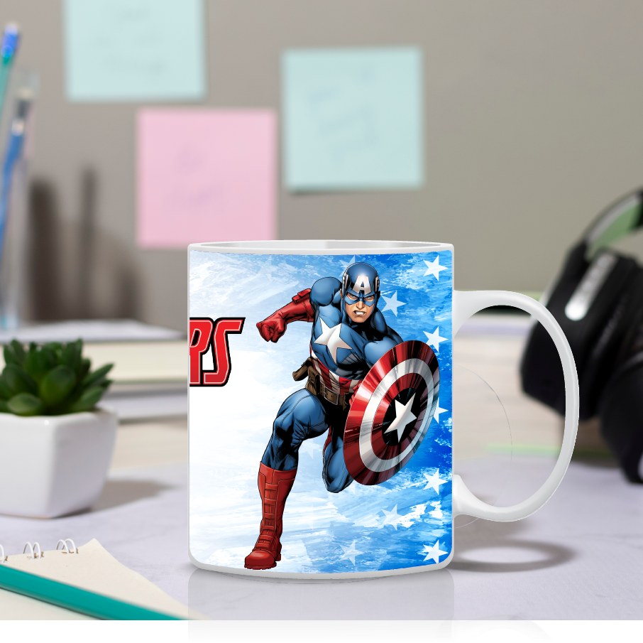 Παιδική κούπα Captain America με όνομα παιδιού – προσωποποιημένο δώρο για αγόρι