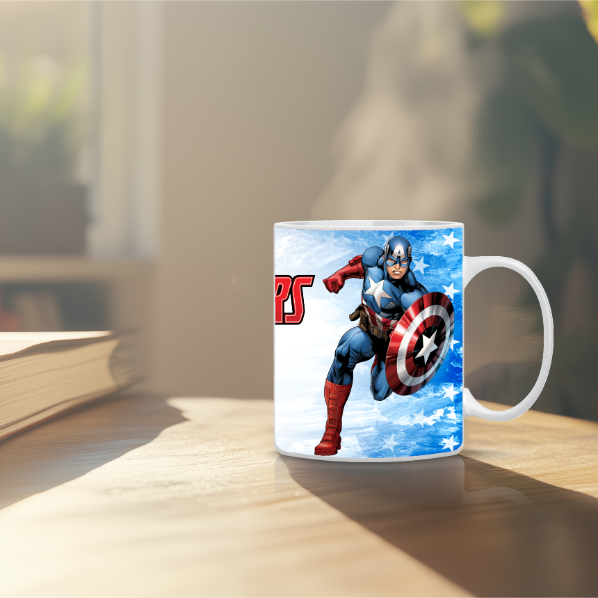 Παιδική κούπα Captain America με όνομα παιδιού – προσωποποιημένο δώρο για αγόρι