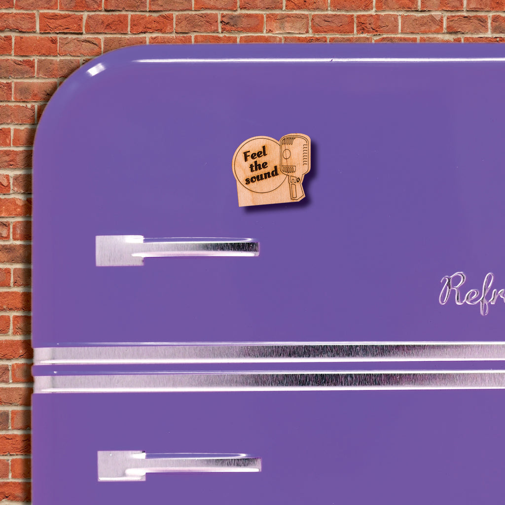 Ξύλινο Μαγνητάκι Retro "Feel the Sound" MR6