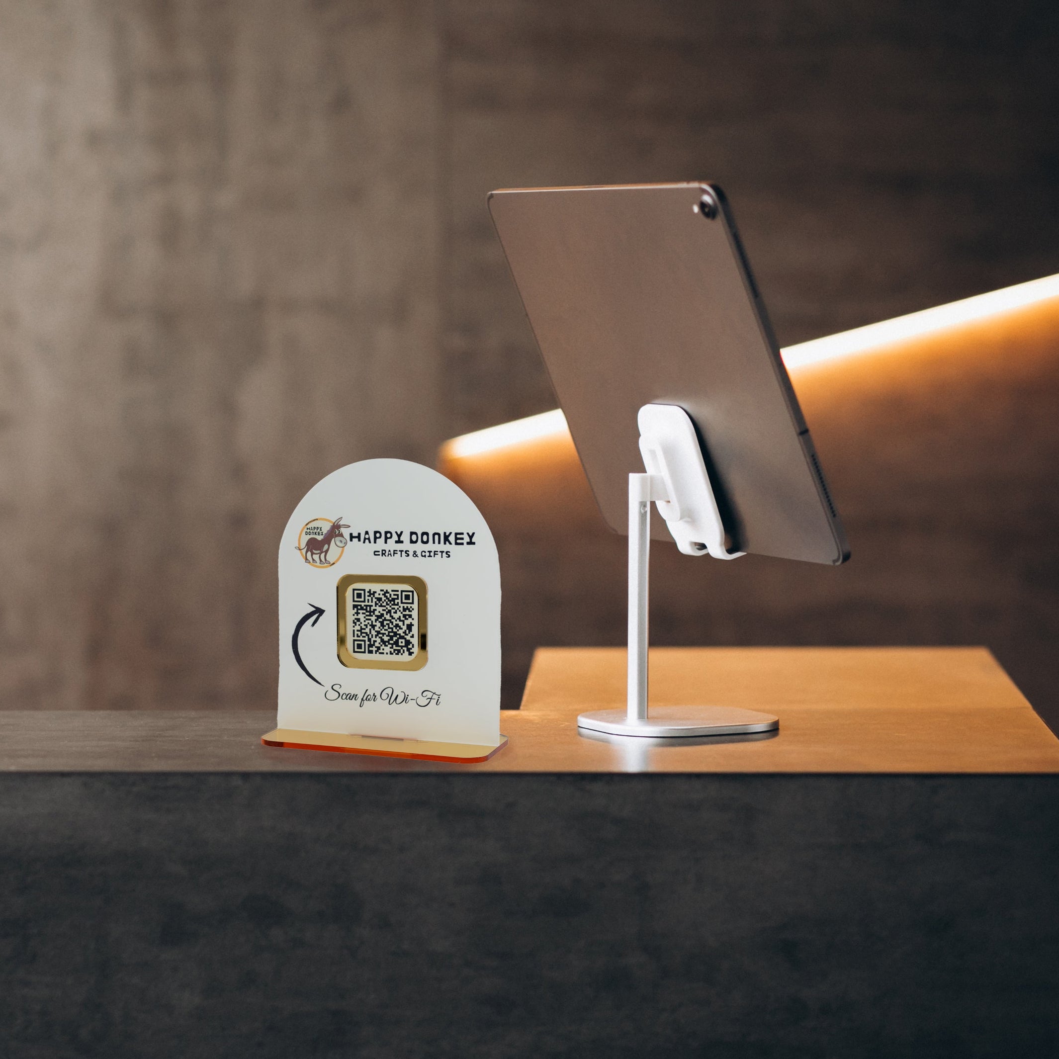 Qr Code Scan Stander QR Code Stand Wi-Fi Scan – Custom σταντ με το brand σας – Happy Donkey ...